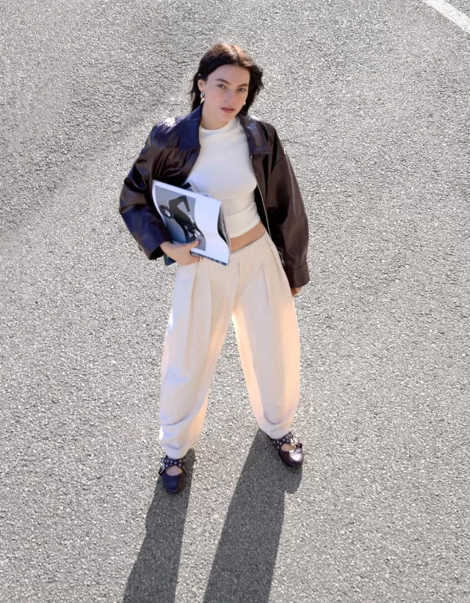 Tailored balloon fit pants