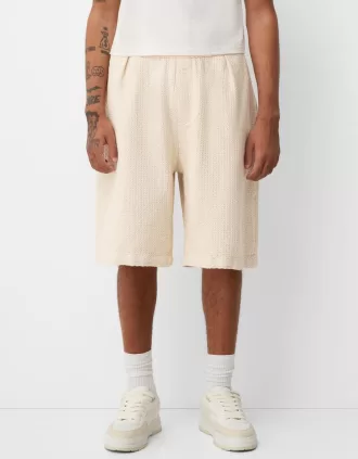 Textured Bermuda sweatpants