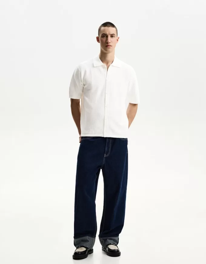 Textured short sleeve shirt