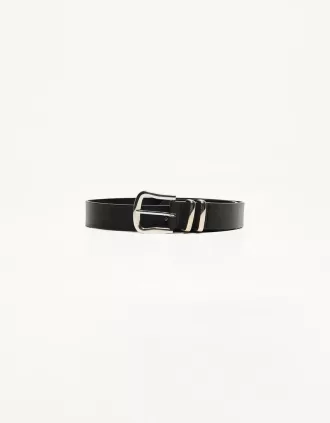 Thin faux leather belt