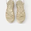 Tied flat jute sandals