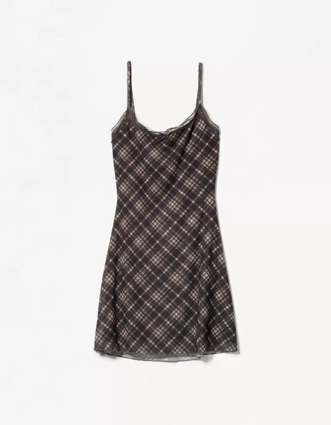 Tulle mini dress with lace print Tulle mini dress with lace print