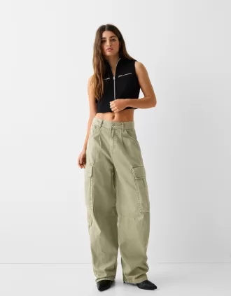 Twill cargo skater pants