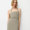 Twill halterneck mini dress Twill halterneck mini dress