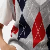 V-neck vest with argyle pattern V-neck vest with argyle pattern