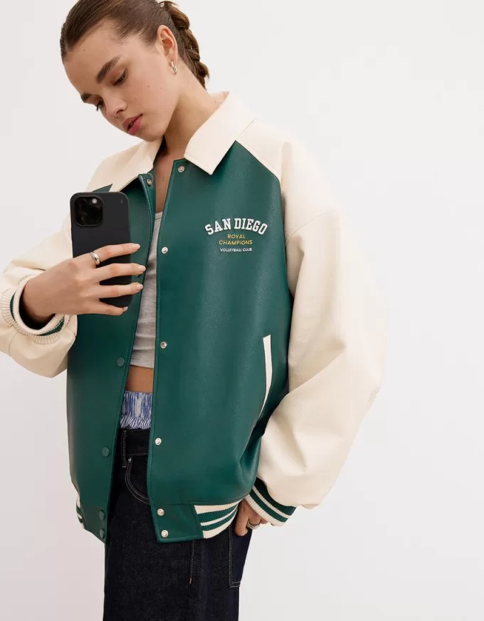 Varsity faux leather jacket Varsity faux leather jacket