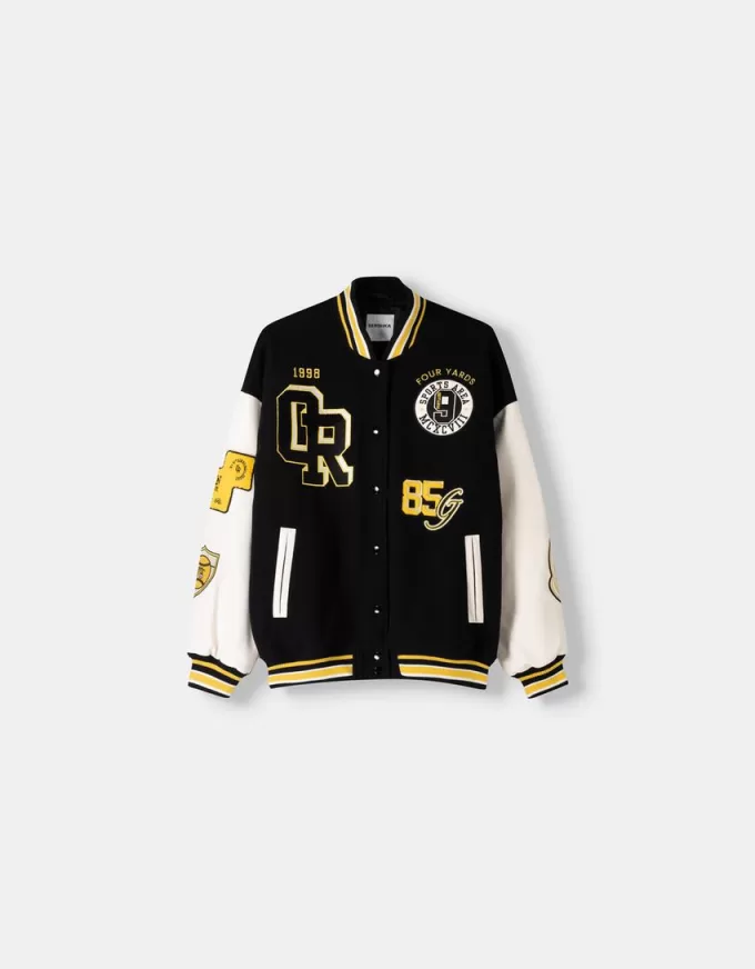 Varsity jacket with contrasting sleeves Varsity jacket with contrasting sleeves