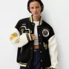 Varsity jacket with contrasting sleeves Varsity jacket with contrasting sleeves