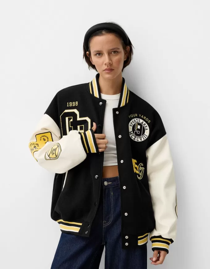 Varsity jacket with contrasting sleeves Varsity jacket with contrasting sleeves