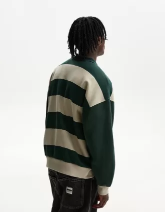 Varsity sporty polo sweatshirt