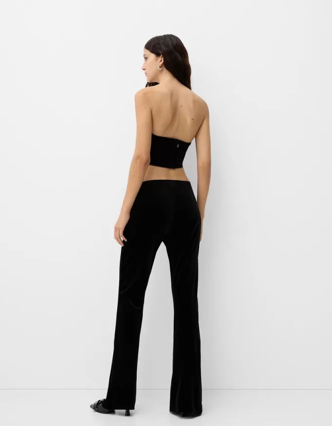 Velvet corsetry-inspired top