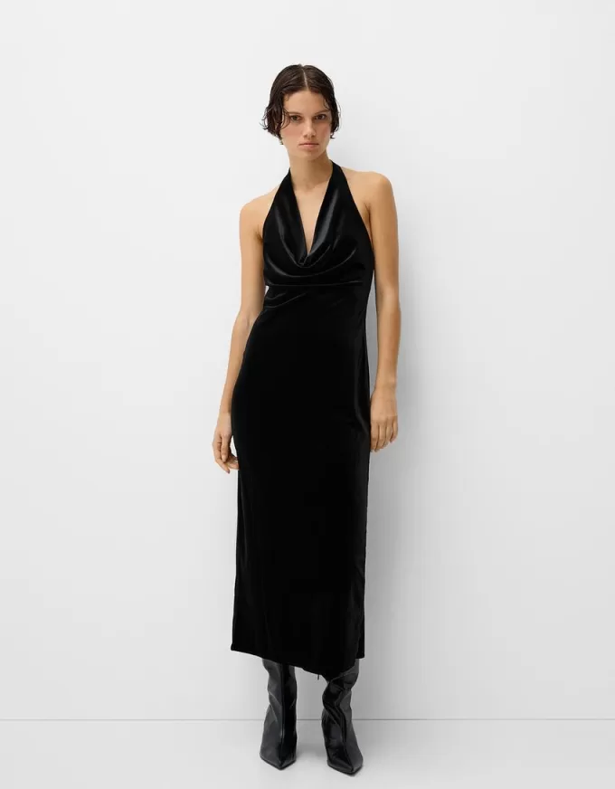 Velvet halter neck midi dress Velvet halter neck midi dress