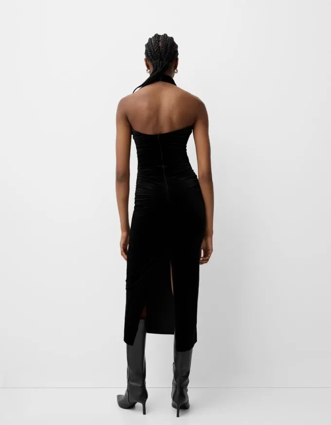 Velvet halter neck midi dress Velvet halter neck midi dress