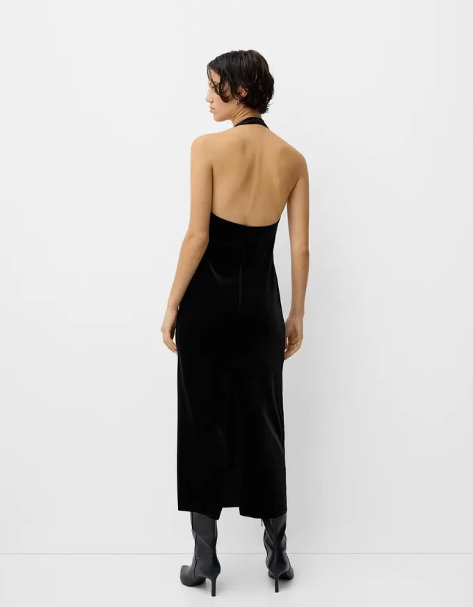 Velvet halter neck midi dress Velvet halter neck midi dress