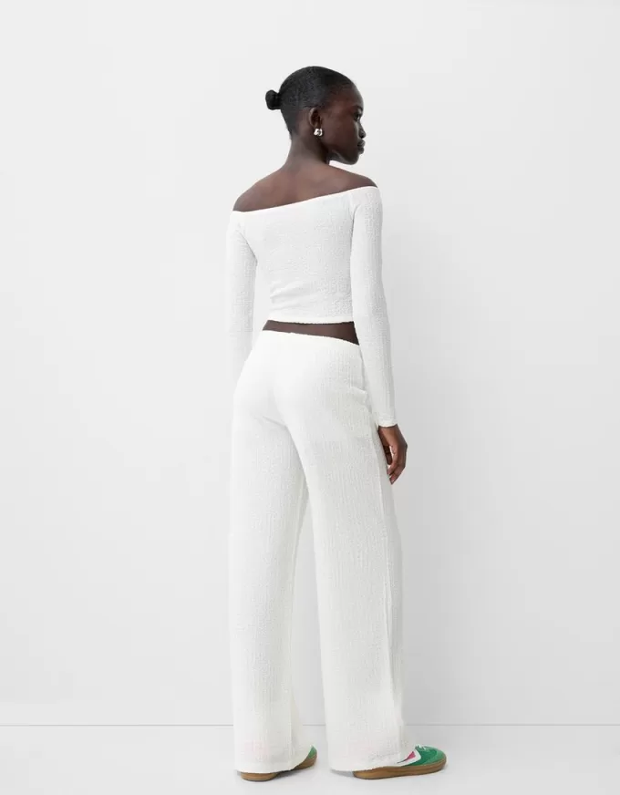 Waffle-knit long sleeve T-shirt Waffle-knit long sleeve T-shirt