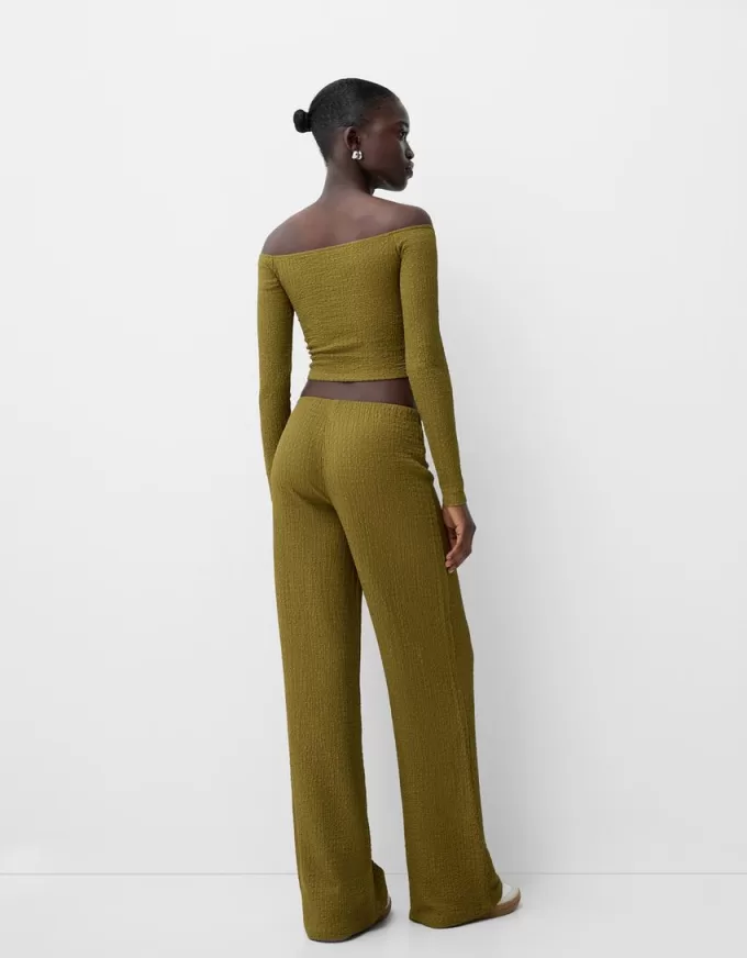 Waffle-knit long sleeve T-shirt Waffle-knit long sleeve T-shirt