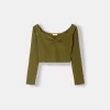 Waffle-knit long sleeve T-shirt Waffle-knit long sleeve T-shirt