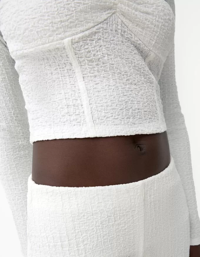 Waffle-knit long sleeve T-shirt Waffle-knit long sleeve T-shirt