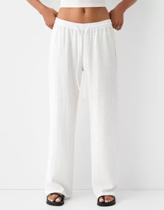 Waffle knit straight leg pants 1 330x423 - Waffle-knit straight-leg pants