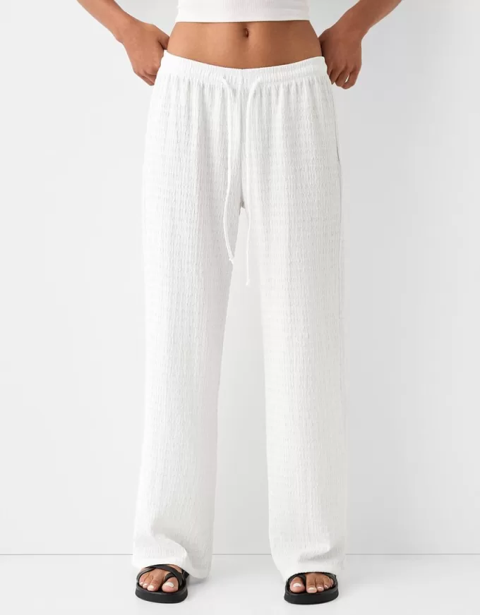 Waffle-knit straight-leg pants Waffle-knit straight-leg pants