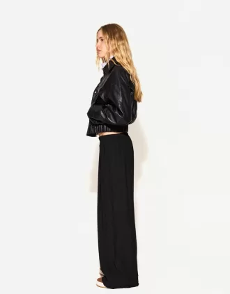 Wide-leg drawstring pants