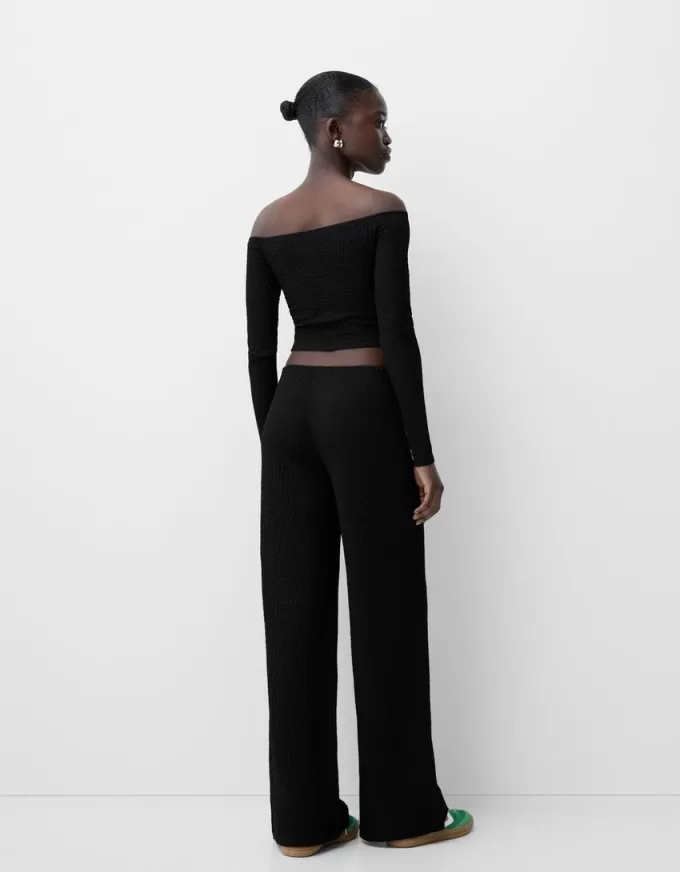 Wide leg embossed pants Wide leg embossed pants