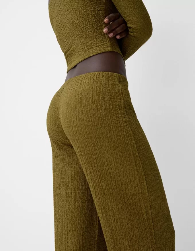 Wide leg embossed pants Wide leg embossed pants