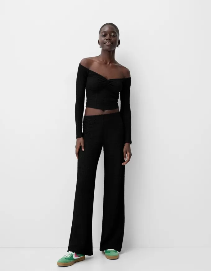 Wide leg embossed pants Wide leg embossed pants