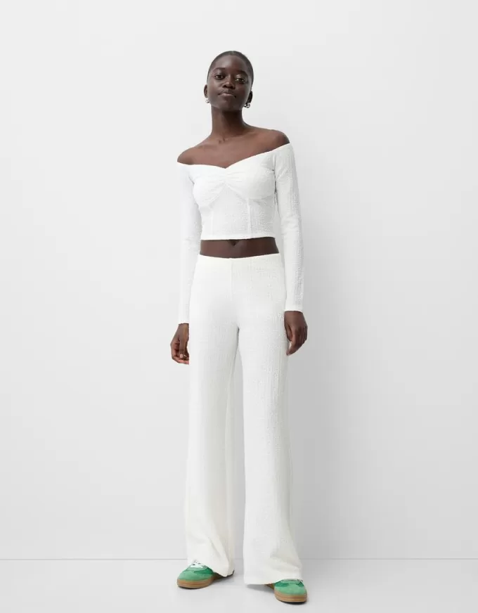 Wide leg embossed pants Wide leg embossed pants