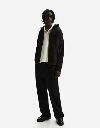 Wide-leg plush pants