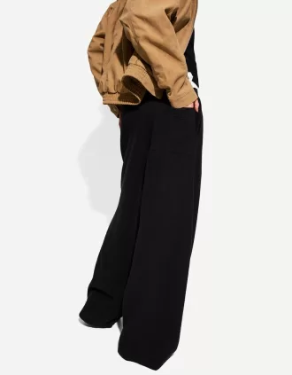 Wide-leg rustic double cloth pants