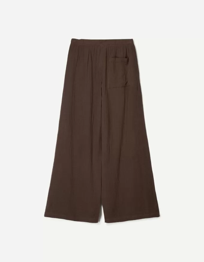 Wide-leg rustic double cloth pants Wide-leg rustic double cloth pants