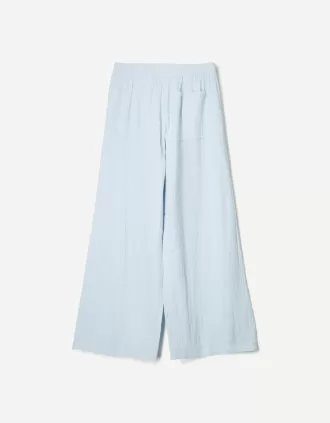 Wide-leg rustic double cloth pants
