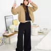 Wide-leg rustic double cloth pants Wide-leg rustic double cloth pants