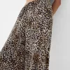 Wide-leg sateen animal print pants Wide-leg sateen animal print pants