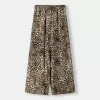 Wide-leg sateen animal print pants Wide-leg sateen animal print pants