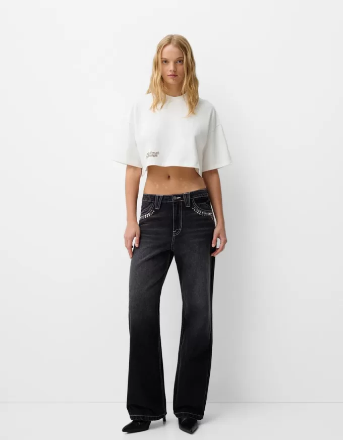 Wide-leg studded ‘90s jeans Wide-leg studded ‘90s jeans