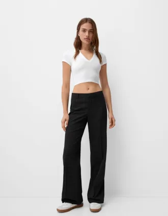 Wide-leg tailoring pants