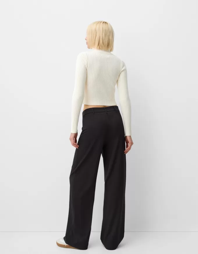 Wide-leg tailoring pants
