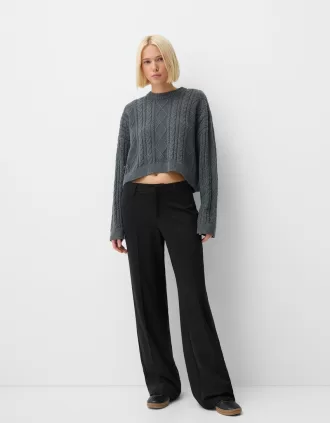 Wide-leg tailoring pants