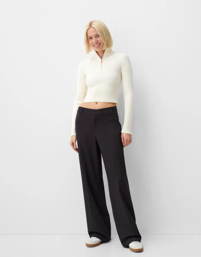 Wide-leg tailoring pants