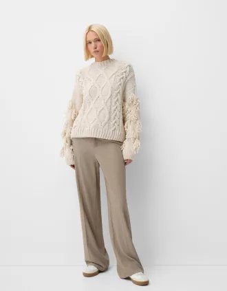 Wide-leg tailoring pants