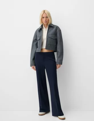 Wide-leg tailoring pants