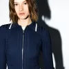 Zip-up jacket with cable-knit polo collar Zip-up jacket with cable-knit polo collar
