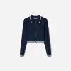 Zip-up jacket with cable-knit polo collar Zip-up jacket with cable-knit polo collar