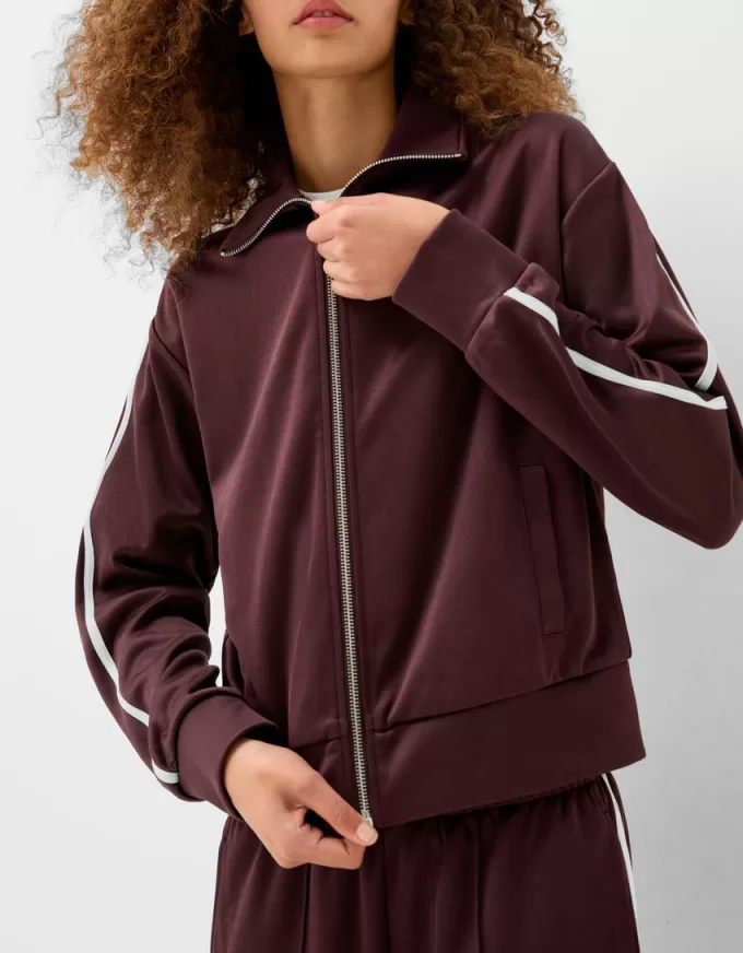 Zip-up satin sweatshirt Zip-up satin sweatshirt