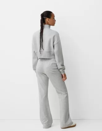 Zipped sweatshirt with embroidery Zipped sweatshirt with embroidery