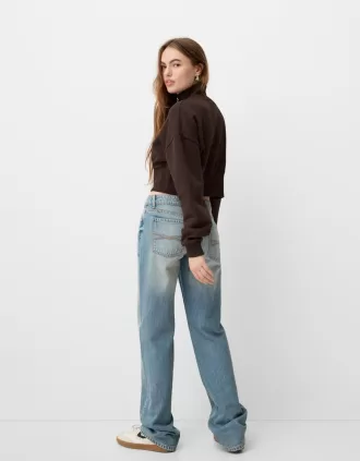 Zipped sweatshirt with embroidery Zipped sweatshirt with embroidery