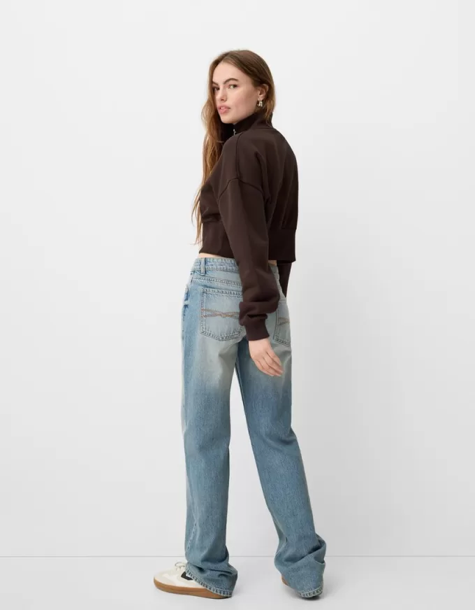 Zipped sweatshirt with embroidery Zipped sweatshirt with embroidery